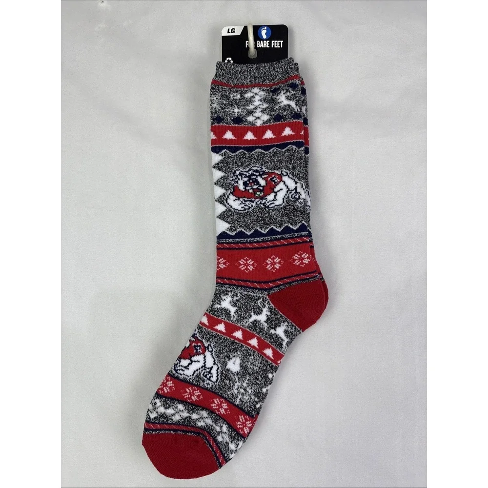 1 Pair For Bare Feet‎ Quarter Sock Fresno State Bulldogs L Team Colors